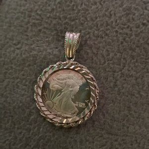 2000 Millennium Eagle .999 Pendant Sterling Silver wrapped in silver too.